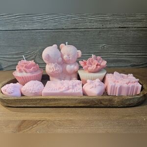 Luxurious Pink Bath Soap Candle Collection